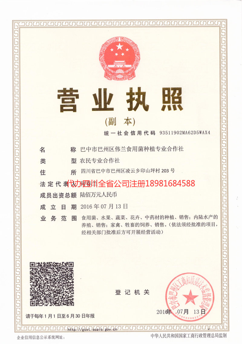 周口周口伟兰食用菌种植专业合作社